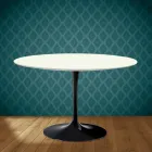 Mesa Tulipán de Eero Saarinen, 74 cm de altura, cerámica Moonè, fabricada en Italia - Escarlata Viadurini