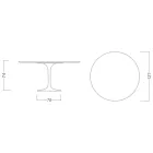 Mesa Tulipán de Eero Saarinen, 74 cm de altura, en cerámica Salina, fabricada en Italia - Escarlata Viadurini