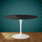 Mesa Tulipán de Eero Saarinen, 74 cm de altura, en cerámica Somnia, fabricada en Italia - Escarlata Viadurini