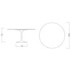 Mesa Tulip Eero Saarinen H 74 en Mármol Arabescato Made in Italy - Escarlata Viadurini