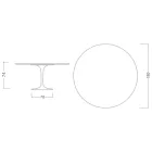 Mesa Tulip Eero Saarinen H 74 en Mármol Arabescato Made in Italy - Escarlata Viadurini