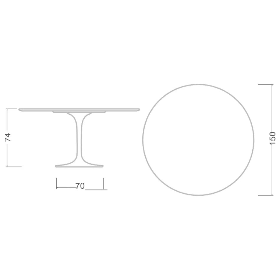 Mesa Eero Saarinen H 74 Tulip en Mármol Calacatta Dorado Made in Italy - Escarlata Viadurini
