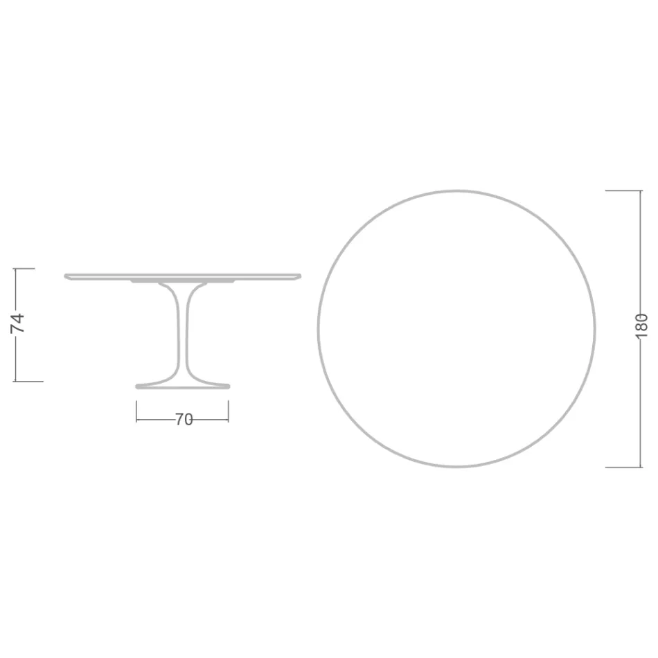 Mesa Eero Saarinen H 74 Tulip en Mármol Calacatta Dorado Made in Italy - Escarlata Viadurini