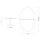 Eero Saarinen Mesa Tulip H 74 Extensible Ovalada en Laminado Líquido Blanco - Escarlata Viadurini