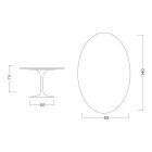 Mesa Tulipán de Eero Saarinen, 74 cm de altura, ovalada, en cerámica Domoos, fabricada en Italia - Escarlata Viadurini