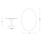 Mesa Tulipán de Eero Saarinen, ovalada, de 74 cm de altura, en cerámica brillante, fabricada en Italia - Escarlata Viadurini