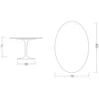 Mesa Tulipán de Eero Saarinen, 74 cm de altura, ovalada, de cerámica brillante, fabricada en Italia - Escarlata Viadurini