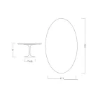 Mesa Tulipán de Eero Saarinen, 74 cm de altura, ovalada, en cerámica Marmorio, fabricada en Italia - Escarlata Viadurini