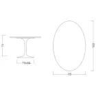 Mesa Tulipán de Eero Saarinen, 74 cm de altura, ovalada, en cerámica Moonè, fabricada en Italia - Escarlata Viadurini
