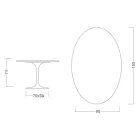 Mesa Tulipán de Eero Saarinen, 74 cm de altura, ovalada, en cerámica Moonè, fabricada en Italia - Escarlata Viadurini