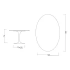Mesa Tulipán de Eero Saarinen, 74 cm de altura, ovalada, en cerámica Moonè, fabricada en Italia - Escarlata Viadurini