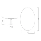 Mesa Tulipán de Eero Saarinen, 74 cm de altura, ovalada, en cerámica Moonè, fabricada en Italia - Escarlata Viadurini