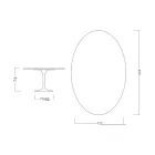 Mesa Tulipán de Eero Saarinen, 74 cm de altura, ovalada, en cerámica Moonè, fabricada en Italia - Escarlata Viadurini