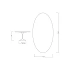 Mesa Tulipán de Eero Saarinen, 74 cm de altura, ovalada, en cerámica Moonè, fabricada en Italia - Escarlata Viadurini