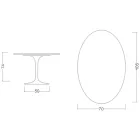 Mesa Tulipán de Eero Saarinen, 74 cm de altura, ovalada, en cerámica Moonè, fabricada en Italia - Escarlata Viadurini