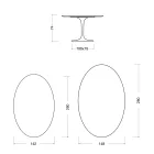 Mesa Tulipán Eero Saarinen H 74 Ovalada Cerámica Morpheus Made in Italy - Escarlata Viadurini