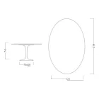 Mesa Tulipán de Eero Saarinen, ovalada, de 74 cm de altura, en cerámica Salina, fabricada en Italia - Escarlata Viadurini