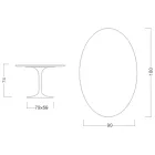 Eero Saarinen H 74 Mesa Tulipán Ovalada en Laminado Líquido Blanco Made in Italy - Escarlata Viadurini