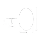Eero Saarinen H 74 Mesa Tulipán Ovalada en Mármol Verde Alpi Made in Italy - Escarlata Viadurini