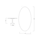 Eero Saarinen H 74 Mesa Tulipán Ovalada en Mármol Verde Alpi Made in Italy - Escarlata Viadurini