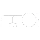 Mesa Tulip de Eero Saarinen, redonda, de 74 cm de altura, en cerámica Aura 22, fabricada en Italia - Escarlata Viadurini