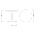 Mesa Tulip de Eero Saarinen, redonda, de 74 cm de altura, en cerámica Moonè, fabricada en Italia - Escarlata Viadurini