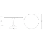 Mesa Tulip de Eero Saarinen, redonda, de 74 cm de altura, en cerámica Moonè, fabricada en Italia - Escarlata Viadurini