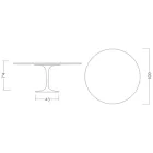 Mesa Tulip de Eero Saarinen, redonda, de 74 cm de altura, en cerámica Moonè, fabricada en Italia - Escarlata Viadurini