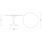 Mesa Tulip de Eero Saarinen, redonda, de 74 cm de altura, en cerámica Somnia, fabricada en Italia - Escarlata Viadurini