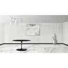 Mesa Tulip Eero Sarinen H 73 Extensible Ovalada en Laminado Líquido Negro - Escarlata Viadurini
