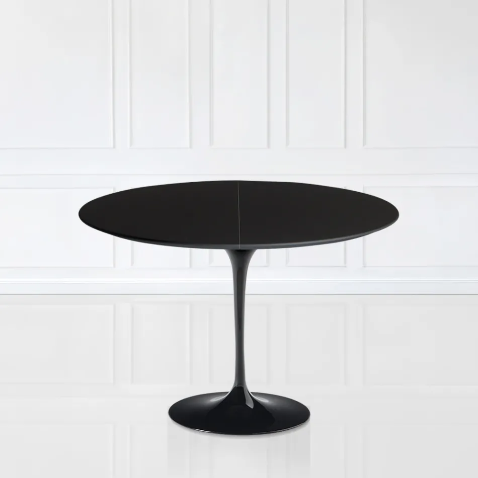 Mesa Tulip Saarinen H 73 Extensible en Laminado Líquido Negro Made in Italy - Escarlata Viadurini
