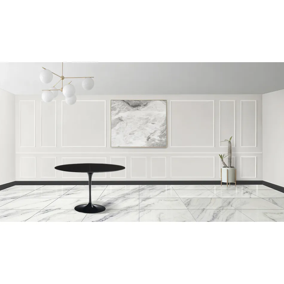 Mesa Tulip Saarinen H 73 Extensible en Laminado Líquido Negro Made in Italy - Escarlata Viadurini