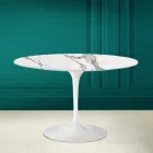 Mesa Tulip Saarinen H 73 Redonda Cerámica Invisible Select Made in Italy - Escarlata Viadurini