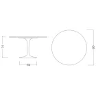 Mesa Tulip Saarinen H 73 Redonda Cerámica Invisible Select Made in Italy - Escarlata Viadurini