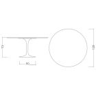 Mesa Redonda Tulip Saarinen H 73 en Cerámica Invisible Select Made in Italy - Escarlata Viadurini