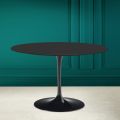 Mesa Tulip Saarinen H 73 Redonda en Cerámica Negra Suave Made in Italy - Scarlet