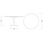 Mesa Tulip Saarinen H 73 Redonda en Cerámica Estatuaria Máxima Made in Italy - Escarlata Viadurini