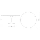 Mesa Tulip Saarinen H 73 Redonda en Cerámica Estatuaria Veta Llena Made in Italy - Escarlata Viadurini