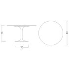 Mesa Tulip Saarinen H 73 Redonda en Cerámica Estatuaria de Veta Completa Made in Italy - Escarlata Viadurini