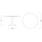 Mesa Tulip Saarinen H 73 Redonda en Cerámica Estatuaria Veta Llena Made in Italy - Escarlata Viadurini