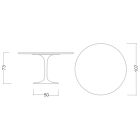 Mesa Tulip Saarinen H 73 Redonda en Cerámica Estatuaria de Veta Completa Made in Italy - Escarlata Viadurini