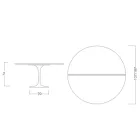 Mesa Tulip Saarinen H 74 Extensible en Laminado Líquido Blanco Made in Italy - Escarlata Viadurini