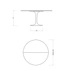 Mesa Tulipán Saarinen, 74 cm de altura, extensible, en laminado líquido blanco, fabricada en Italia - Scarlet Viadurini