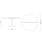 Mesa Saarinen Tulip H 74 Extensible en Laminado Líquido Negro Made in Italy - Escarlata Viadurini