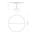 Mesa Tulipán Saarinen H 74 extensible en laminado líquido negro, fabricada en Italia - Scarlet Viadurini