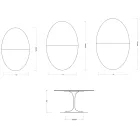 Mesa Tulipán Saarinen, 74 cm de altura, extensible, en cerámica Florim Calacatta Gold Gloss - Escarlata Viadurini