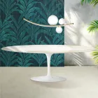 Mesa Tulipán Saarinen, 74 cm de altura, extensible, en cerámica Florim Calacatta Gold Gloss - Escarlata Viadurini