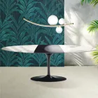 Mesa Tulipán Saarinen, 74 cm de altura, extensible, en cerámica brillante Florim Statuario - Escarlata Viadurini