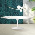 Mesa Tulip Saarinen Al. 74 cm de cerámica Florim Statuario Lucido - Escarlata
