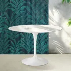 Mesa Tulip Saarinen Al. 74 cm de cerámica Florim Statuario Lucido - Escarlata Viadurini